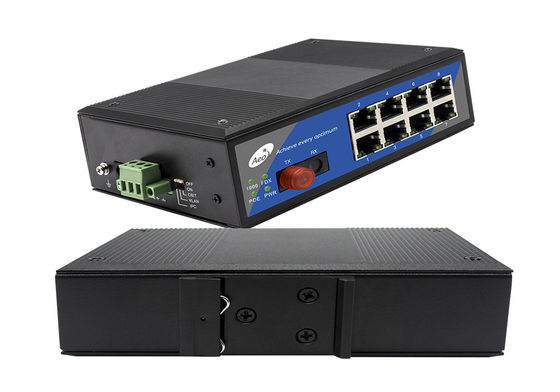 1 Fiber Port Fiber POE Switch , IEEE 802.3af / At POE Network Switch 8 Port