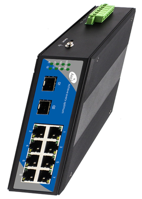 গিগাবিট 8-পোর্ট স্মার্ট SFP সুইচ ইন্ডাস্ট্রিয়াল রিং লুপ পরিচালিত 8 POE এবং 2 SFP