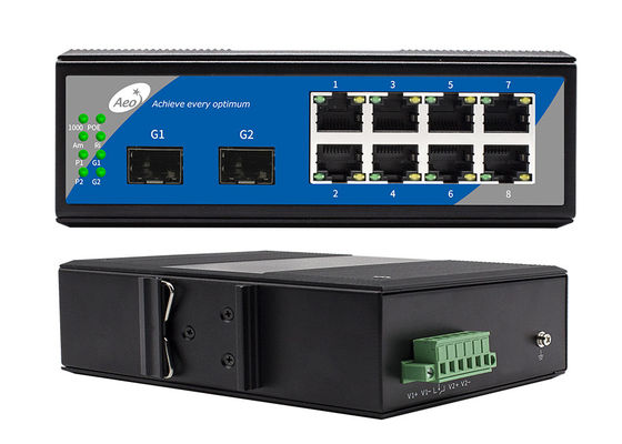 SFP 1310/1550nm পরিচালিত 2 SFP এবং 8 POE ইথারনেট পোর্ট সহ 8 পোর্ট গিগাবিট ইথারনেট সুইচ