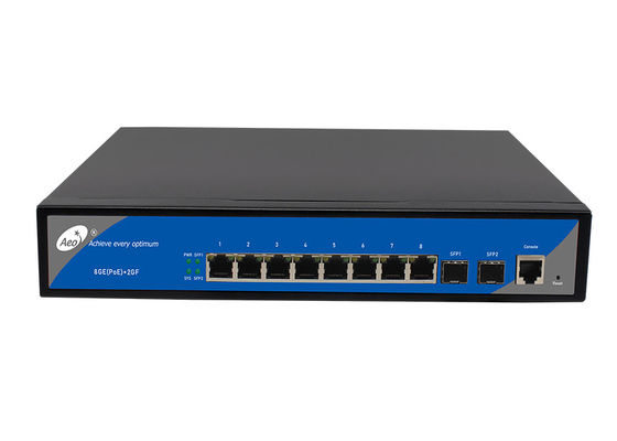 IP30 8 Port POE পরিচালিত সুইচ 8 গিগাবিট POE 2 গিগাবিট এসএফপি পোর্ট